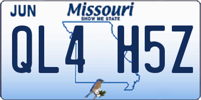 MO license plate QL4H5Z