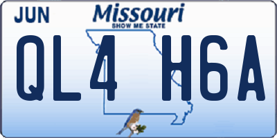 MO license plate QL4H6A