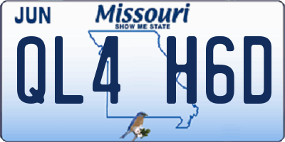 MO license plate QL4H6D