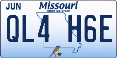 MO license plate QL4H6E