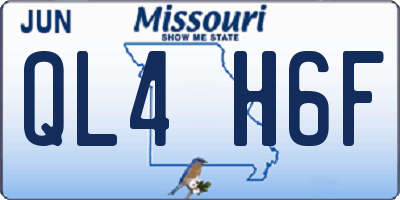 MO license plate QL4H6F