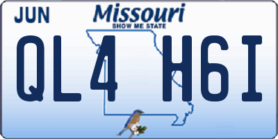 MO license plate QL4H6I