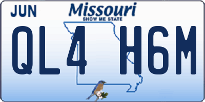 MO license plate QL4H6M