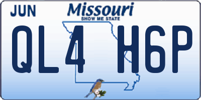 MO license plate QL4H6P