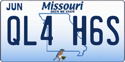 MO license plate QL4H6S