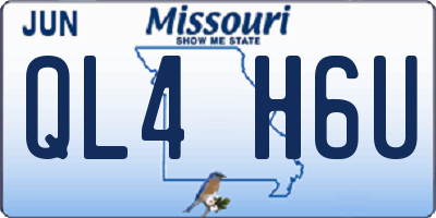 MO license plate QL4H6U