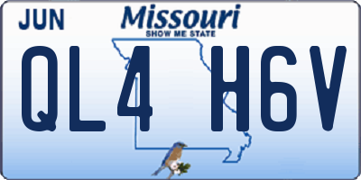 MO license plate QL4H6V