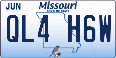 MO license plate QL4H6W