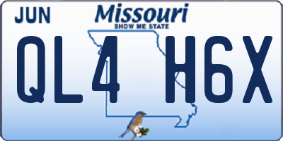 MO license plate QL4H6X