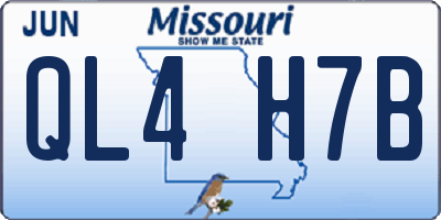 MO license plate QL4H7B