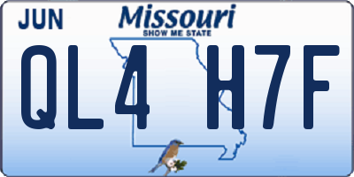MO license plate QL4H7F