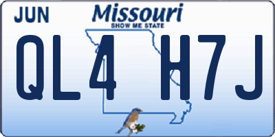 MO license plate QL4H7J