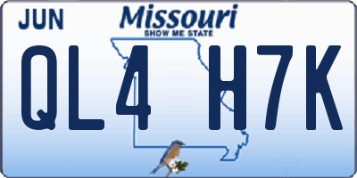 MO license plate QL4H7K