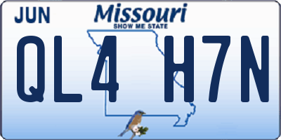 MO license plate QL4H7N