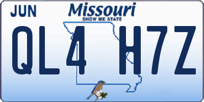 MO license plate QL4H7Z