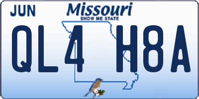 MO license plate QL4H8A
