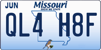 MO license plate QL4H8F