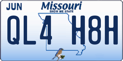 MO license plate QL4H8H