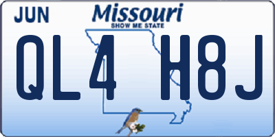 MO license plate QL4H8J