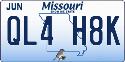 MO license plate QL4H8K