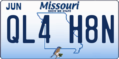 MO license plate QL4H8N