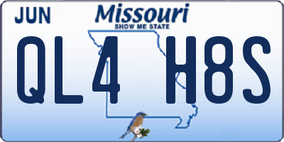 MO license plate QL4H8S