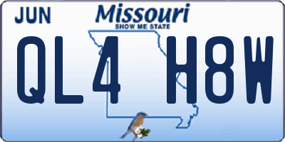 MO license plate QL4H8W