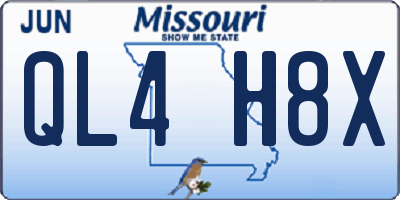 MO license plate QL4H8X