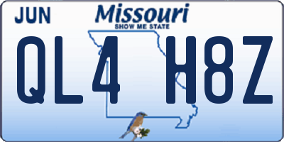 MO license plate QL4H8Z