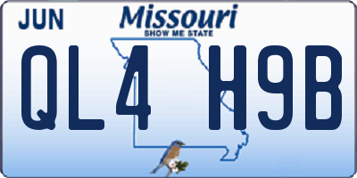 MO license plate QL4H9B