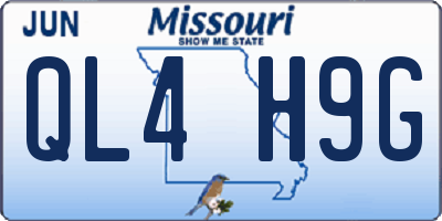 MO license plate QL4H9G