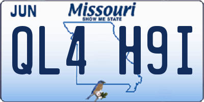 MO license plate QL4H9I