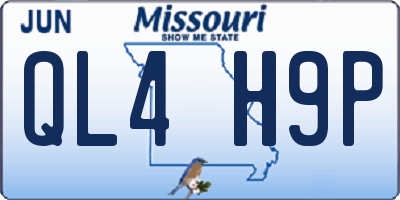MO license plate QL4H9P