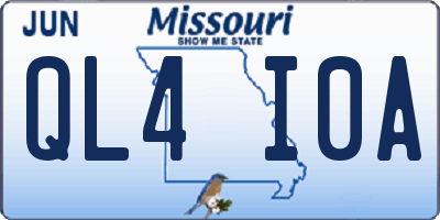 MO license plate QL4I0A