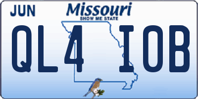 MO license plate QL4I0B