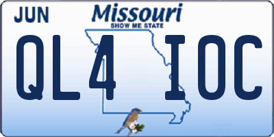 MO license plate QL4I0C
