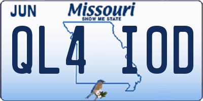 MO license plate QL4I0D