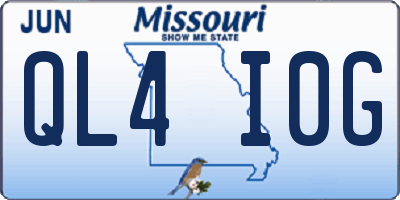 MO license plate QL4I0G