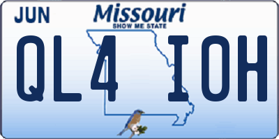 MO license plate QL4I0H