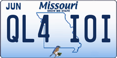MO license plate QL4I0I