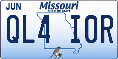 MO license plate QL4I0R