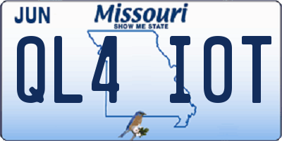 MO license plate QL4I0T