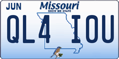 MO license plate QL4I0U