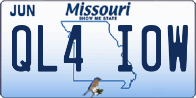 MO license plate QL4I0W