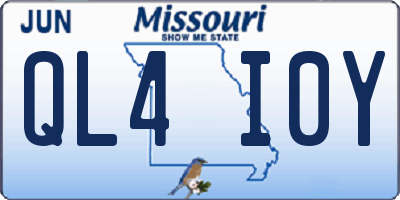 MO license plate QL4I0Y