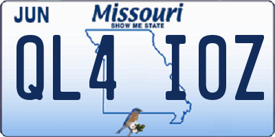 MO license plate QL4I0Z