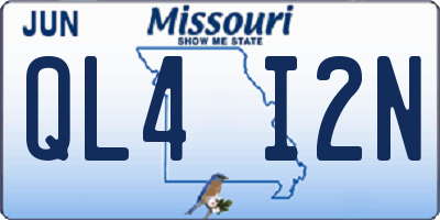 MO license plate QL4I2N