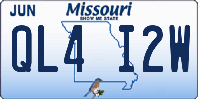 MO license plate QL4I2W