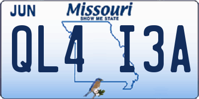MO license plate QL4I3A