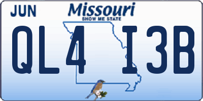 MO license plate QL4I3B